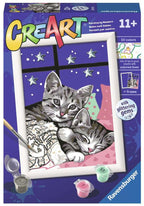 PEINTURE À NUMÉROS CREART RAVENSBURGER - CHATONS ENDORMIS AVEC GEMMES - 5" X 7" MINI