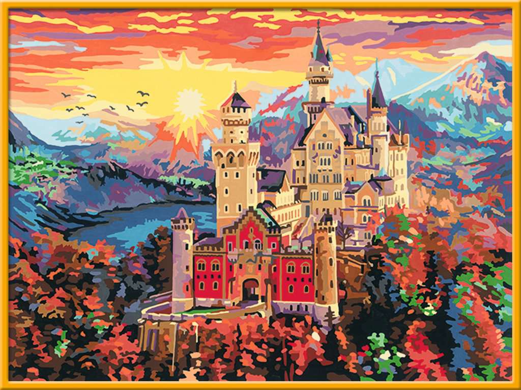 PEINTURE À NUMÉROS CREART RAVENSBURGER - CHÂTEAU ENCHANTÉ DE CONTE DE FÉES 12" X 16" GRANDE