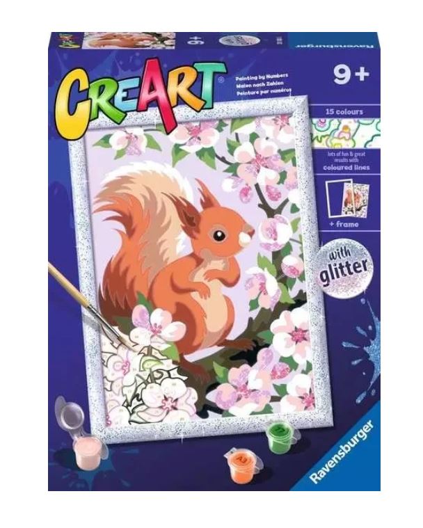 PEINTURE À NUMÉROS CREART RAVENSBURGER - ÉCUREUIL DU PRINTEMPS
