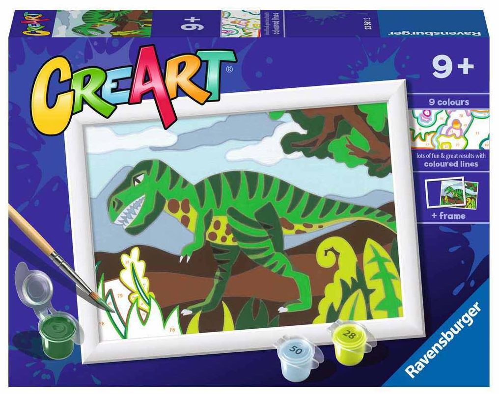 PEINTURE À NUMÉROS CREART RAVENSBURGER - DINOSAURE - 5" X 8" MINI