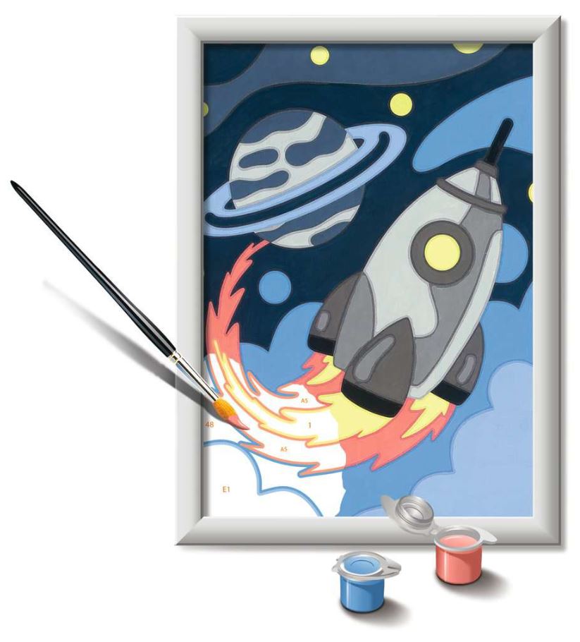 PEINTURE À NUMÉROS CREART RAVENSBURGER - EXPLORATEUR SPATIAL - 7" X 5" MINI