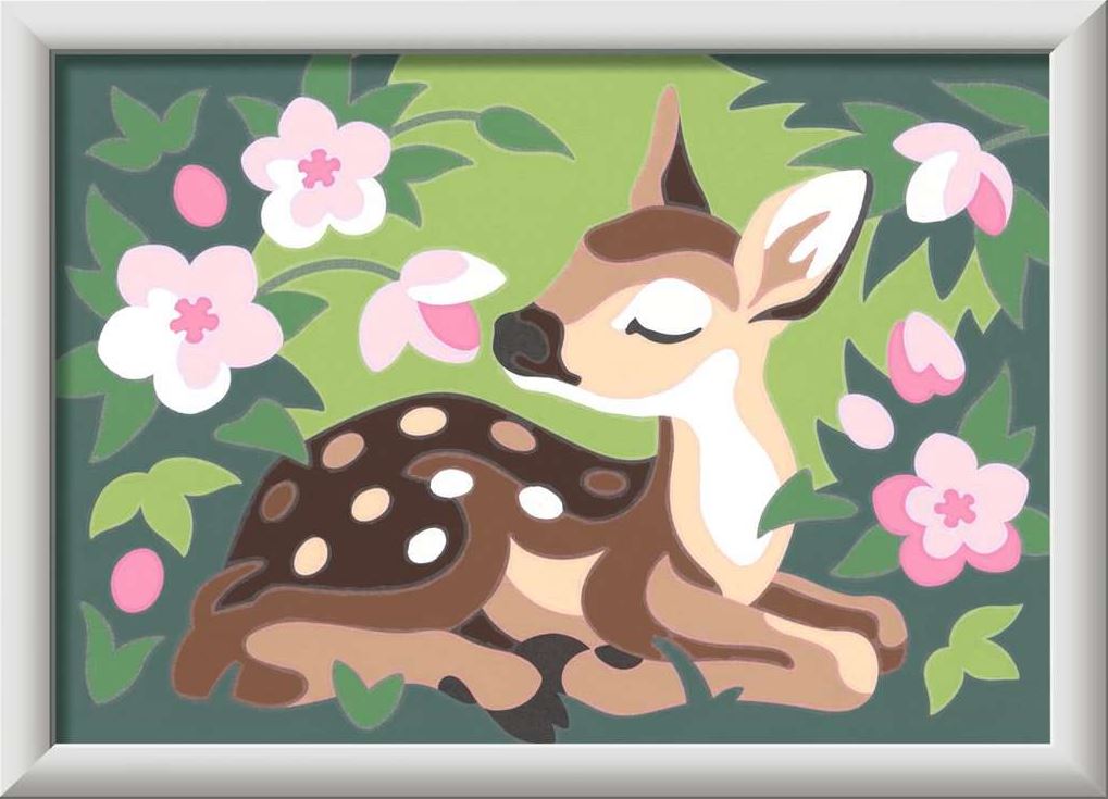 RAVENSBURGER CREART PAINT BY NUMBERS - BLOOMING FAWN - 7" X 5" MINI