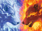 RAVENSBURGER CREART PAINT BY NUMBER - FIRE AND ICE WOLVES - 12" X 16" LARGE