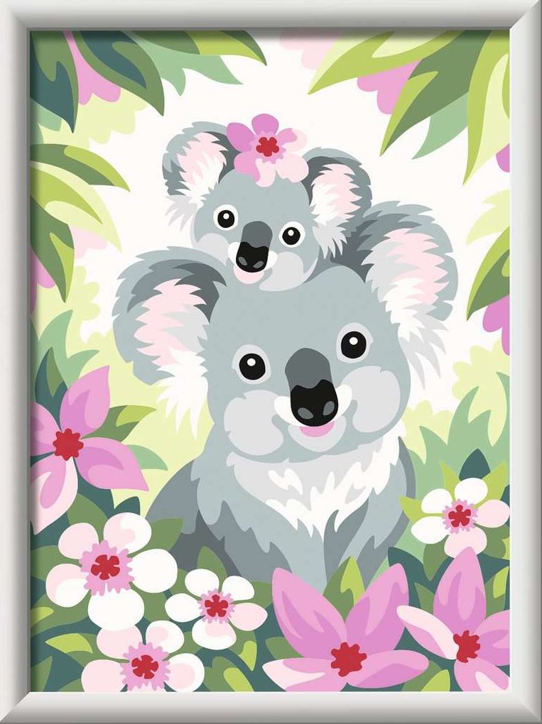 PEINTURE À NUMÉROS CREART RAVENSBURGER - MAMAN KOALA ET SON BÉBÉ - 7" X 10" PETITE