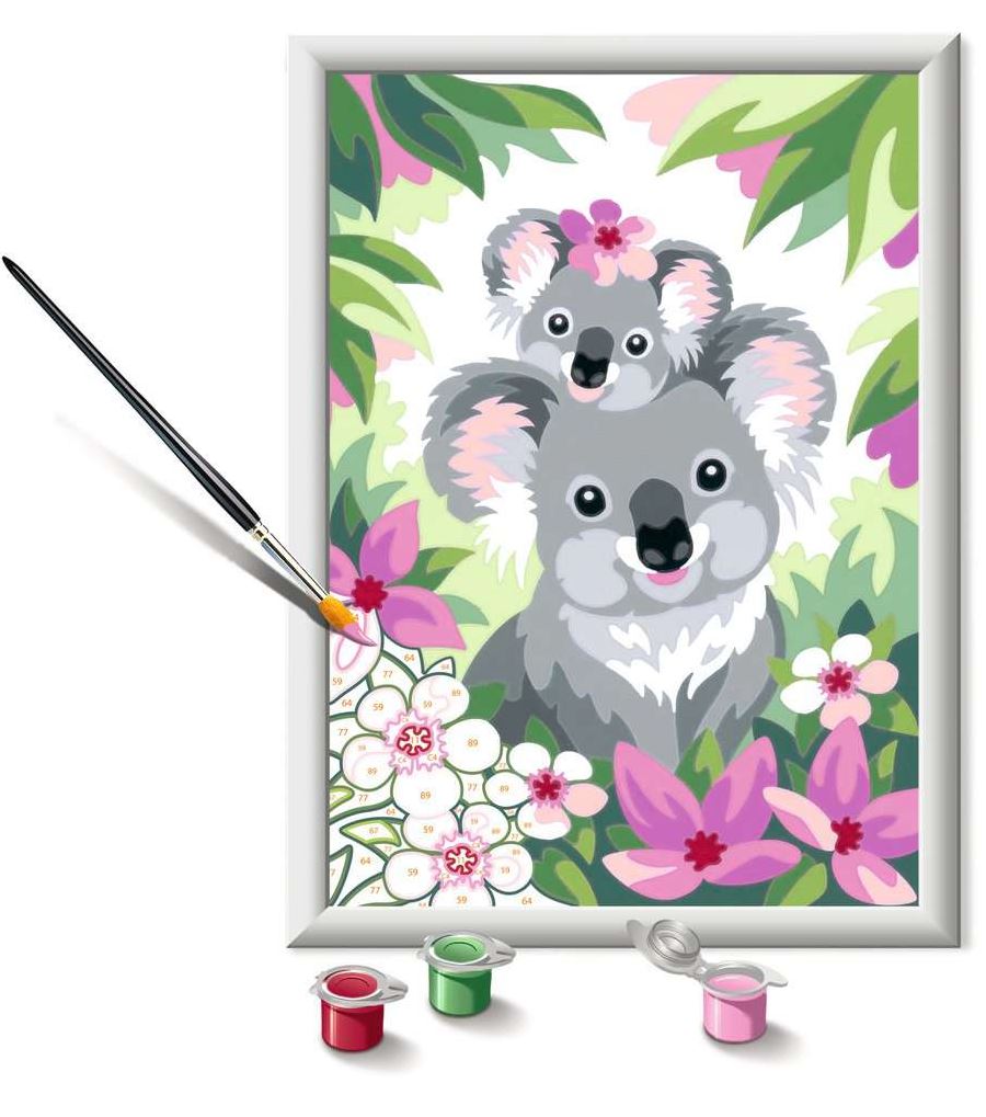 PEINTURE À NUMÉROS CREART RAVENSBURGER - MAMAN KOALA ET SON BÉBÉ - 7" X 10" PETITE