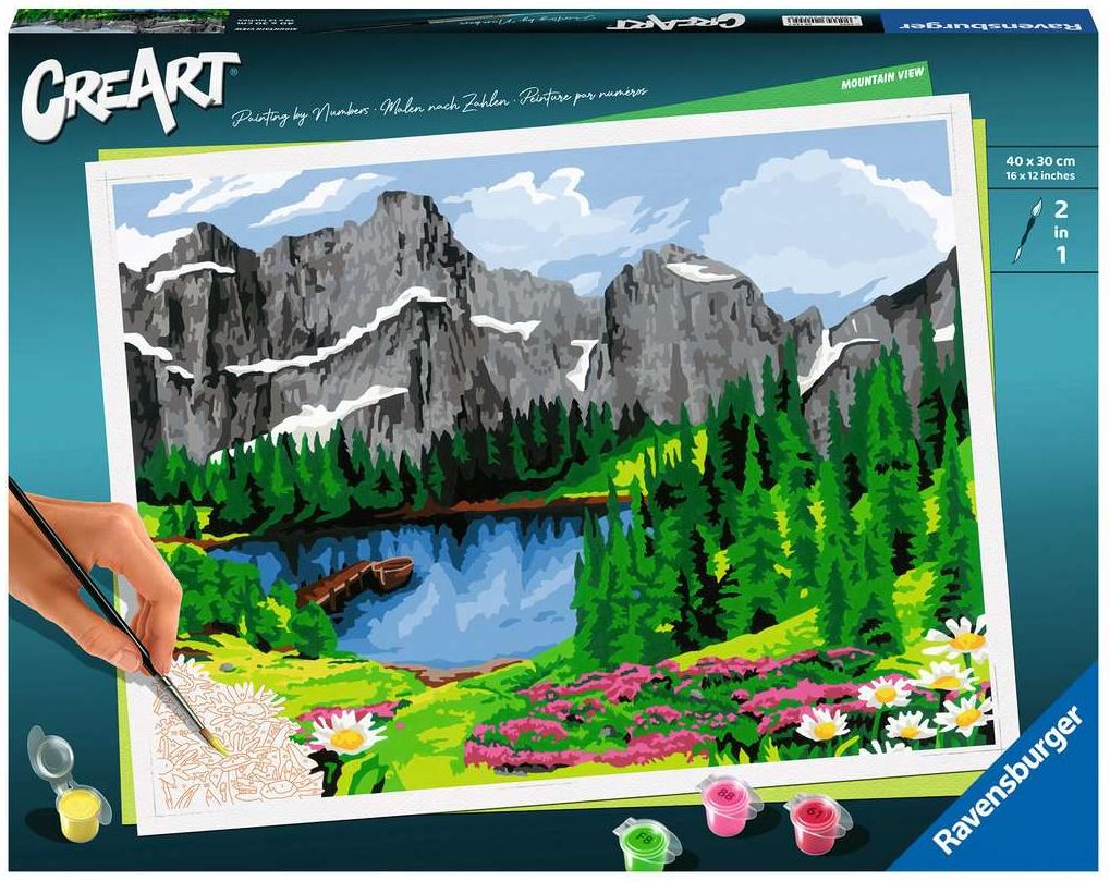 PEINTURE À NUMÉROS CREART RAVENSBURGER - VUE SUR LA MONTAGNE - 12" X 16" GRANDE