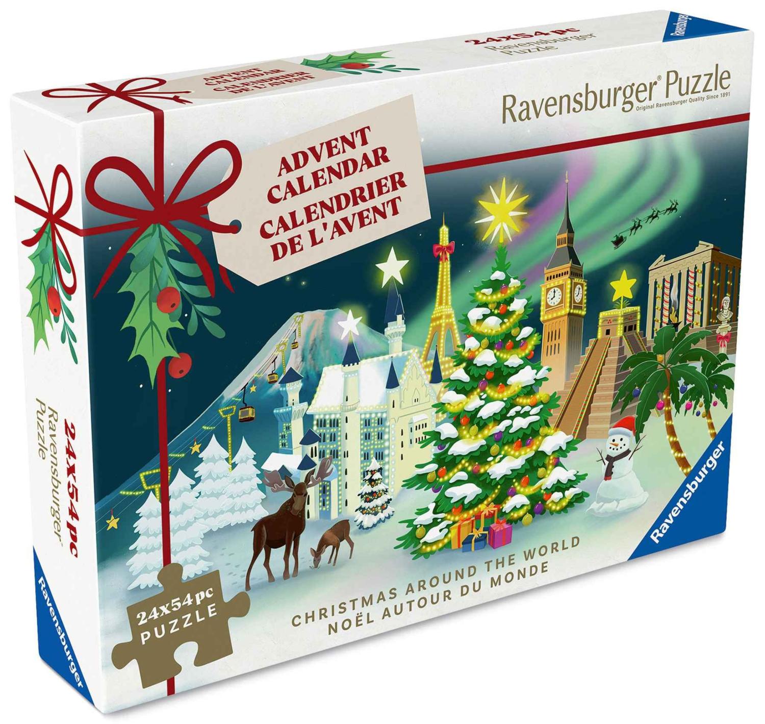 RAVENSBURGER CALENDRIER DE L'AVENT CASSE-TÊTE 24 X 54 PIÈCES - NOËL AUTOUR DU MONDE #12004246