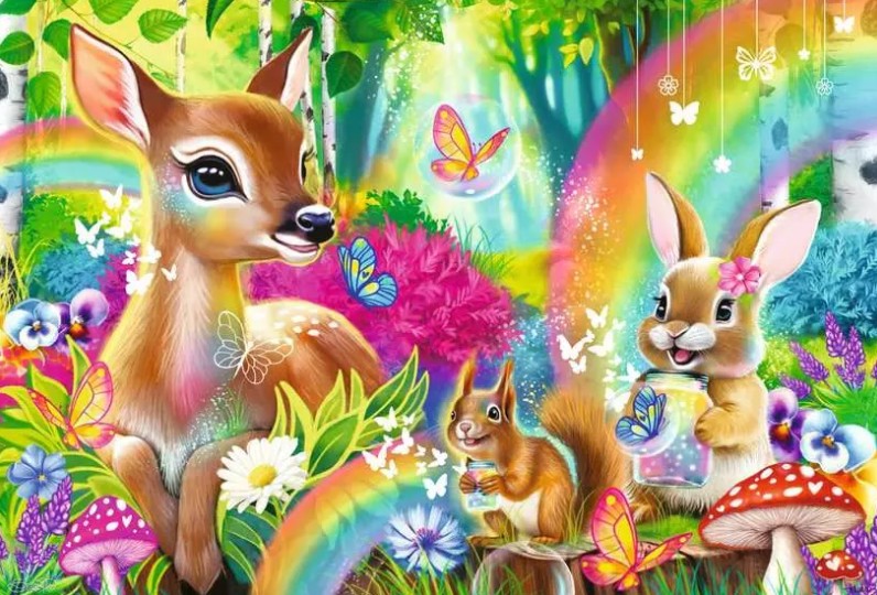 RAVENSBURGER CASESE-TÊTE 2 X 24 PIÈCES - LES ADORABLES AMIS DE LA FORÊT #12004160