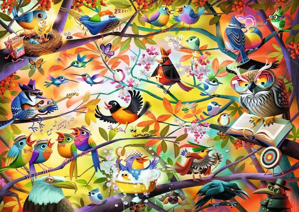 RAVENSBURGER CASSE-TÊTE 1000 PIÈCES - BUSY BIRDIES #12001023