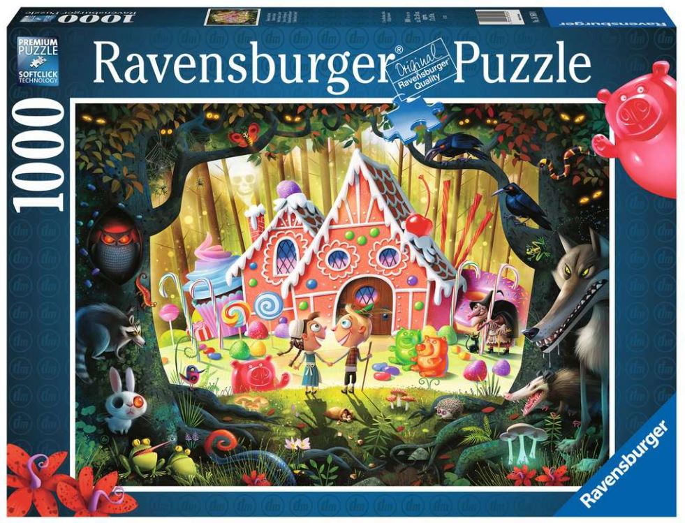 RAVENSBURGER JIGSAW PUZZLE 1000 PIECES - HANSEL AND GRETEL, CAUTION! #16950