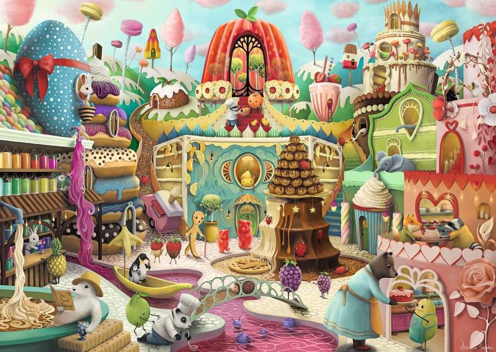 RAVENSBURGER CASSE-TÊTE 1000 PIÈCES - SWEET STREET (RUE SUCRÉE) #12001195