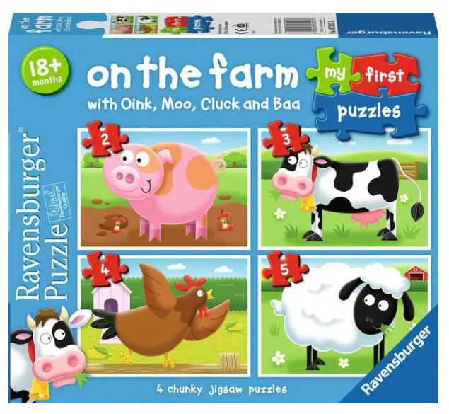 RAVENSBURGER CASSE-TÊTE 2,3,4,5 PIÈCES - MY FIRST PUZZLES - ON THE FARM #07302