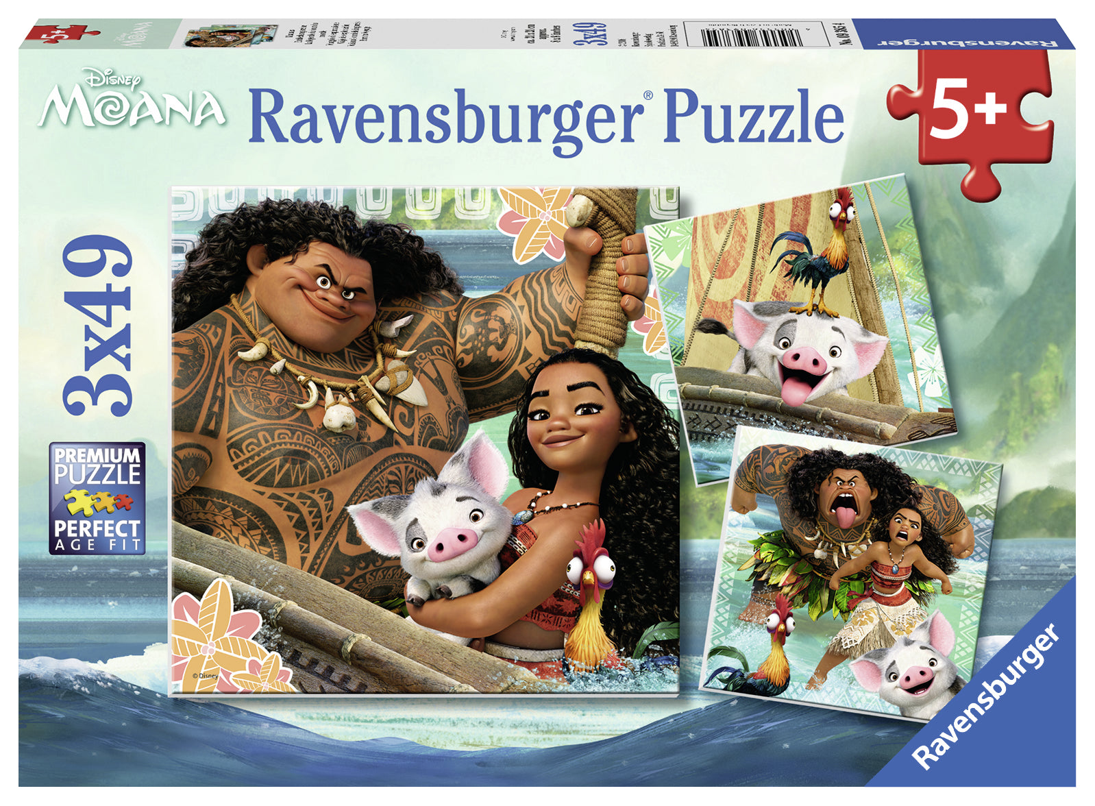 RAVENSBURGER CASSE-TÊTE 3 X 49 PIÈCES - LA LÉGENDE DU BOUT DU MONDE MOANA #09385