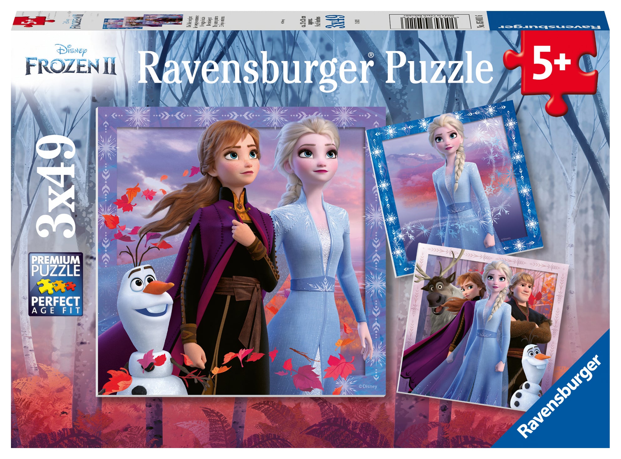 RAVENSBURGER CASSE-TÊTE 3 X 49 PIÈCES - LA REINE DES NEIGES LE VOYAGE COMMENCE #05011
