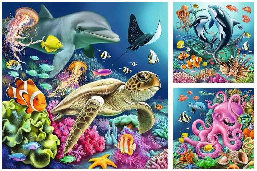 RAVENSBURGER CASSE-TÊTE 3 X 49 PIÈCES - MONDE SOUS-MARIN #12000859