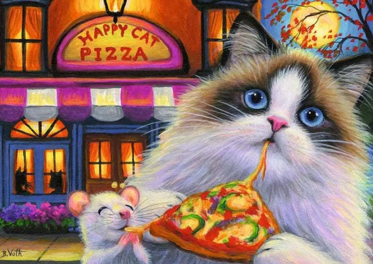 RAVENSBURGER CASSE-TÊTE 35 PIÈCES - HAPPY CAT PIZZA #12004060