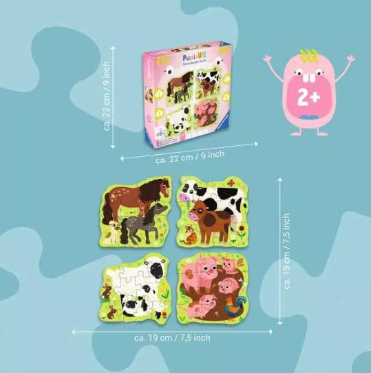 RAVENSBURGER CASSE-TÊTE 4-6-8-10 PIÈCES PROGRESSIF - ANIMAUX DE LA FERME #12004001