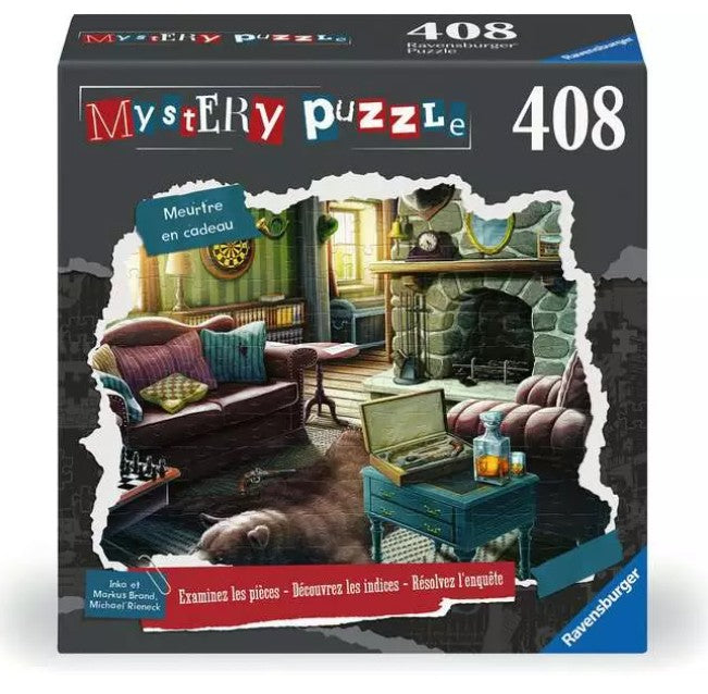 RAVENSBURGER JIGSAW PUZZLE 408 PIECES - MYSTERY PUZZLE - MURDER AS A GIFT #12001204