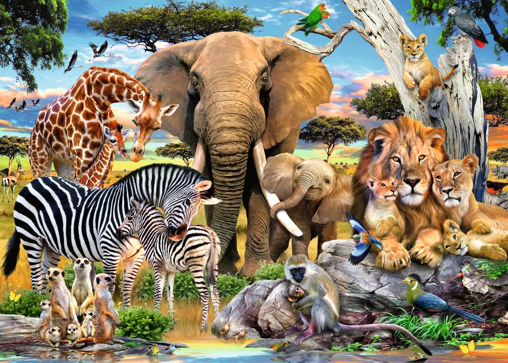 RAVENSBURGER JIGSAW PUZZLE 500 LARGE PIECES - BABY LOVE (ANIMALS) #12001026