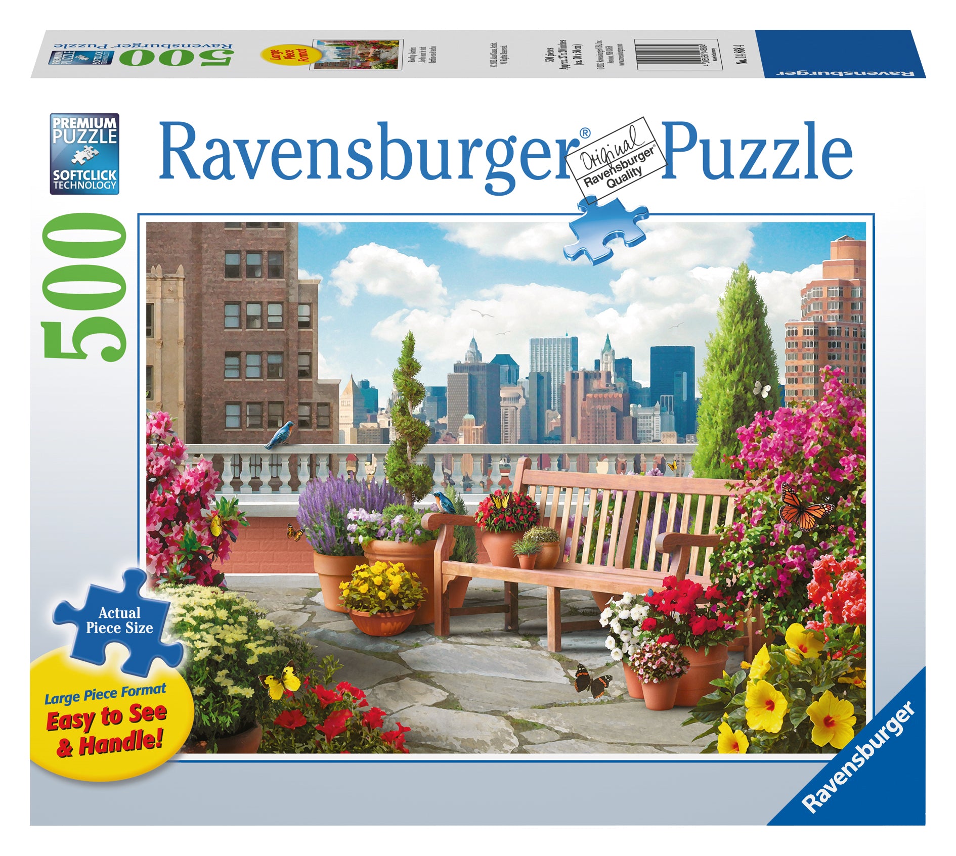 RAVENSBURGER CASSE-TÊTE 500 LARGES PIÈCES - JARDIN SUR LE TOIT #14868