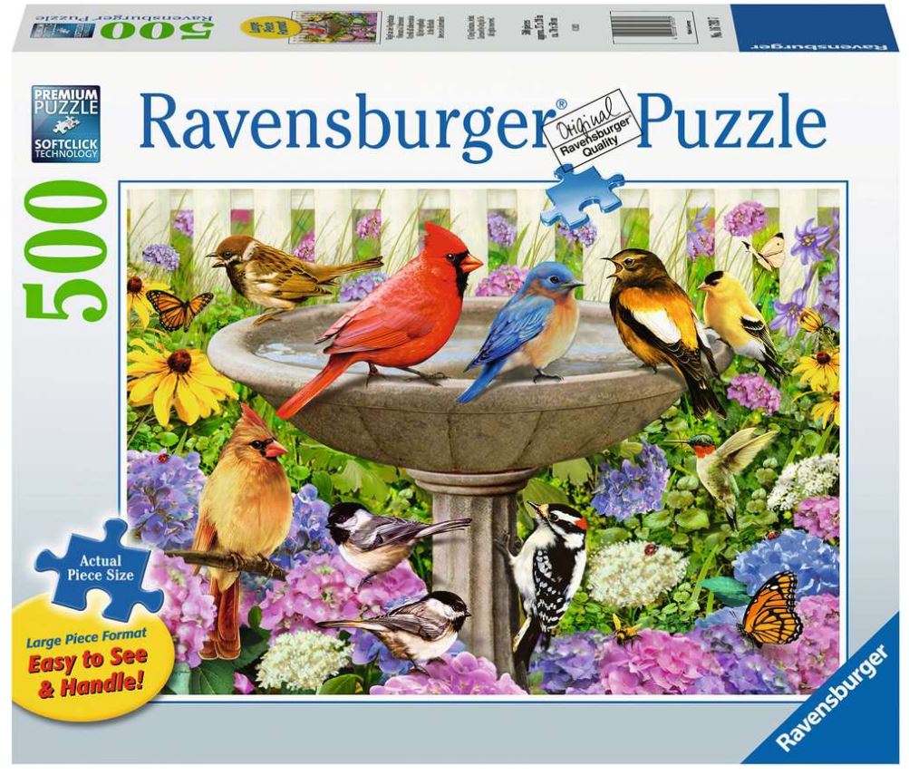 RAVENSBURGER CASSE-TÊTE 500 PIÈCES - LARGES PIÈCES - OISEAUX À L'ABREVOIR #16793