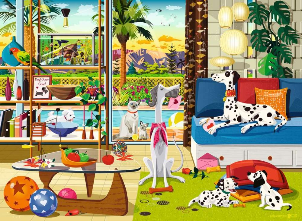 RAVENSBURGER CASSE-TÊTE 500 PIÈCES - LES ANIMAUX DE COMPAGNIE DE PALM SPRINGS #12001189