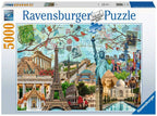 RAVENSBURGER CASSE-TÊTE 5000 PIÈCES - CARTE POSTALE DES MONUMENTS #17118