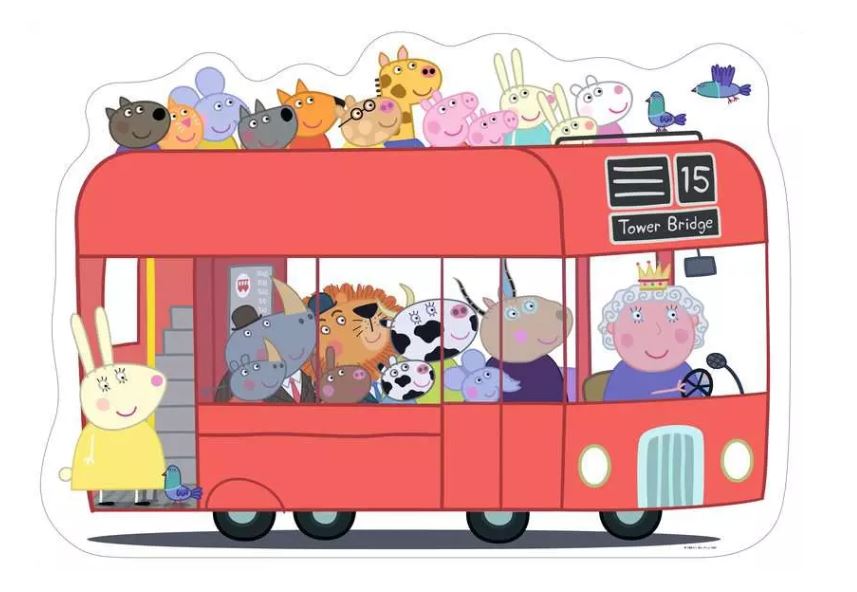 RAVENSBURGER CASSE-TÊTE DE PLANCHER GÉANT 24 PIÈCES - PEPPA PIG BUS DE LONDRES #5530