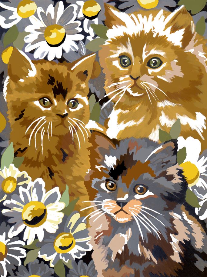 PAINT BY NUMBERS JUNIOR - KITTEN AND DAISIES