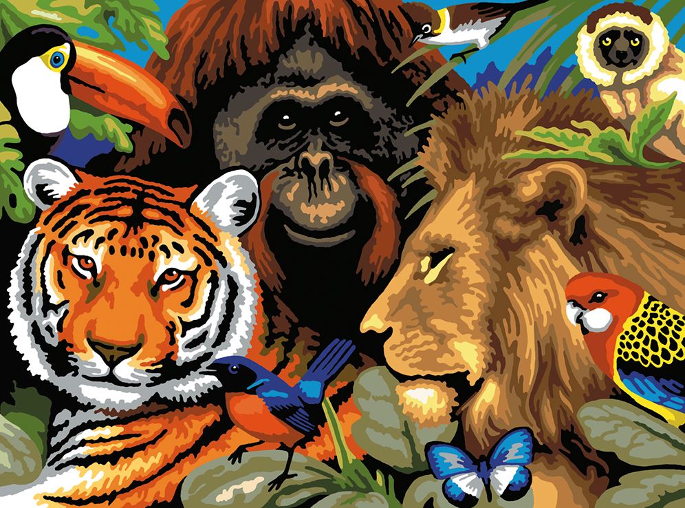 PAINT BY NUMBERS JUNIOR LARGE - SAFARI SCENE