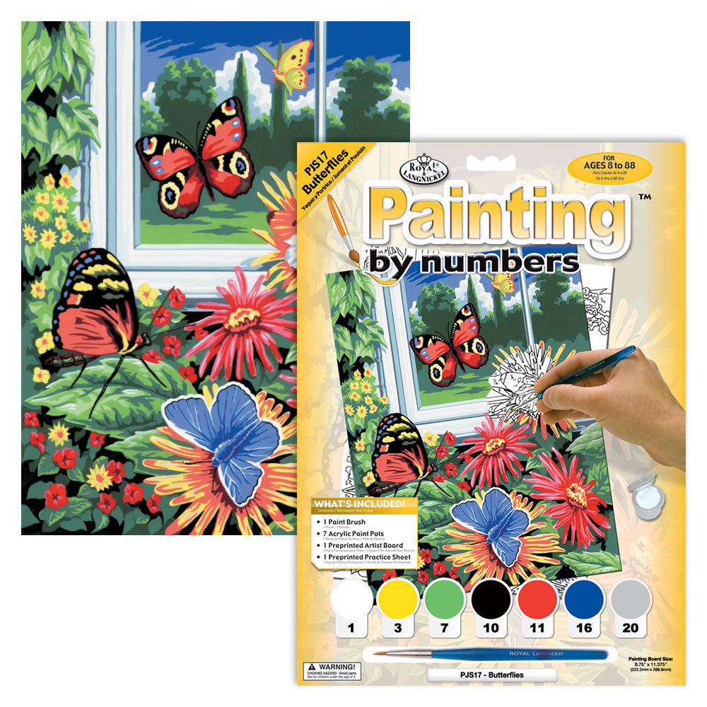 PEINTURE À NUMÉROS JUNIOR - PAPILLONS