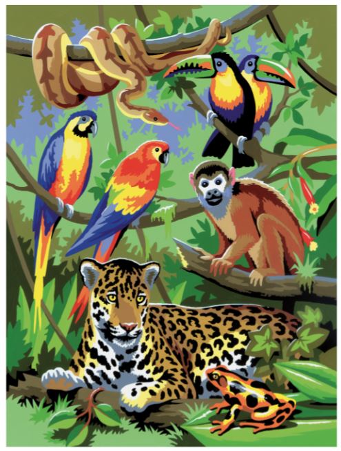 JUNIOR PAINT BY NUMBERS - JUNGLE SCENE