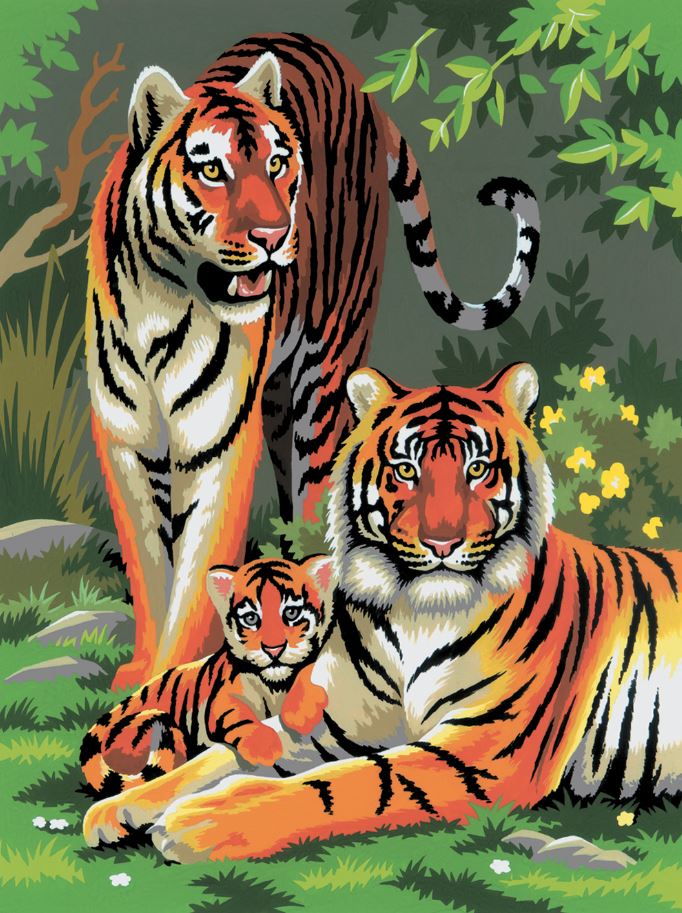 PEINTURE À NUMÉROS JUNIOR - TIGRES