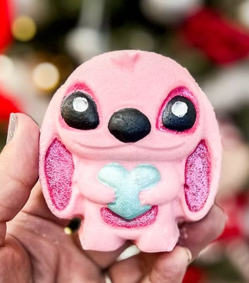 BATH BOMB - ANGEL WITH SURPRISE NEW DESIGN (PINK HAWAIIAN DOG)