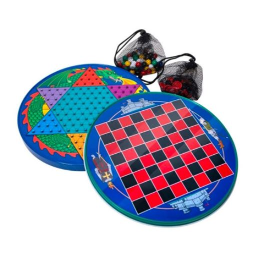 PEWTER CHINESE CHECKERS SET