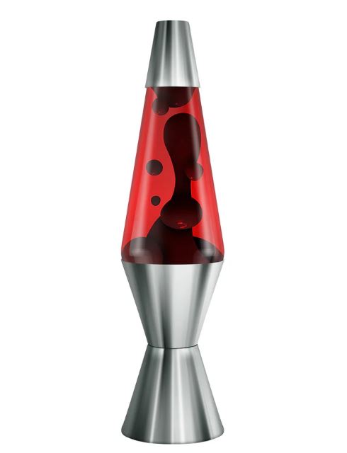 LAVA LAMP 14.5" CHROMÉE NOIRE ET ROUGE