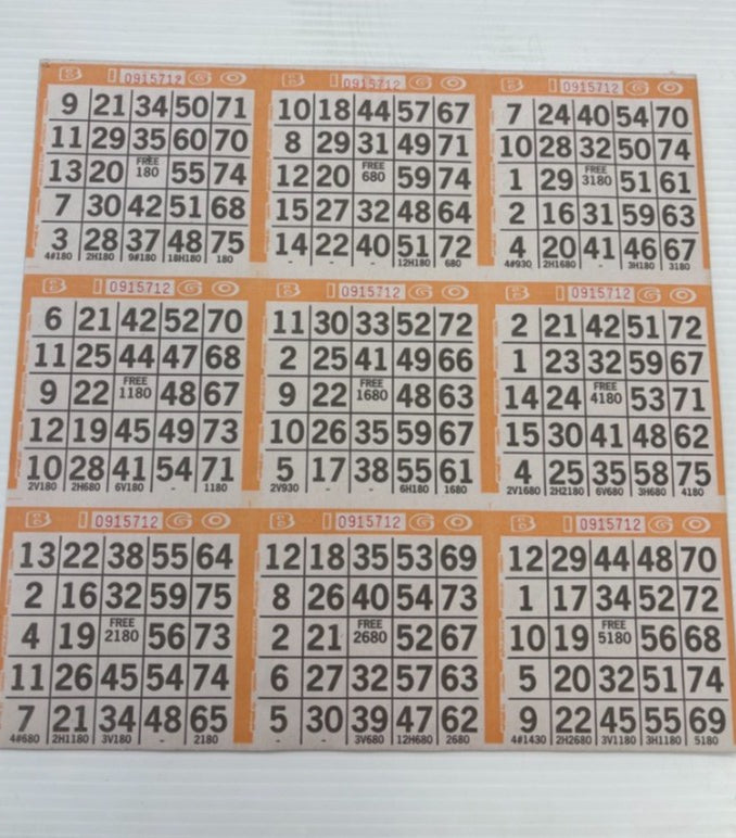 BINGO - 50 PAQUETS DE 6 FEUILLES NEUF FACES (GRILLES)