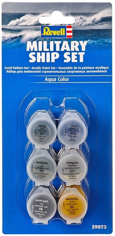 SET DE 6 POTS DE 5ML DE PEINTURE ACRYLIQUE MILITARY SHIP SET