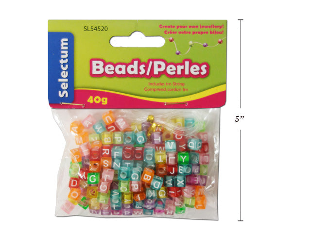 ENSEMBLE DE PERLES ALPHABÉTIQUES TRANSPARENTES POUR BIJOUX