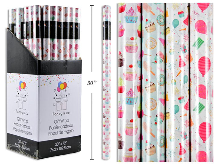 PAPIER D'EMBALLAGE - CÉLÉBRATION COLORÉ ET FESTIF ASST