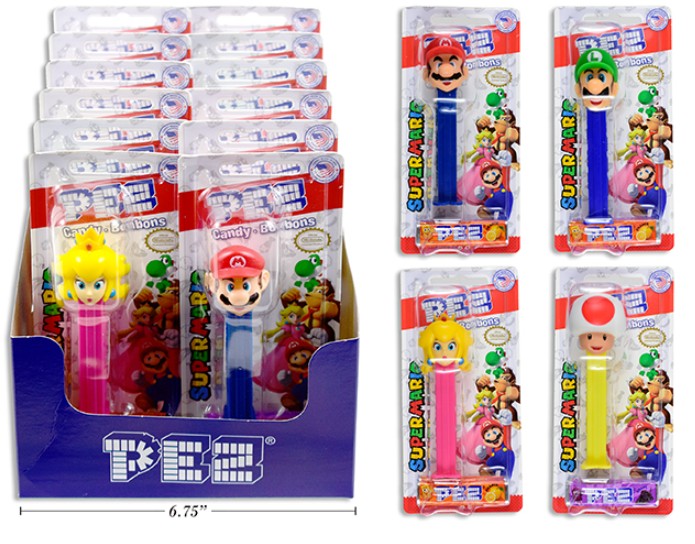 PEZ NITENDO MARIO BROSS - BONBONS ET DISTRIBUTEUR 16G (BONBONS) ASST