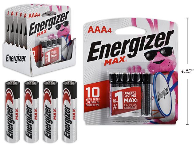 ENERGIZER MAX AAA BATTERIES - 4X