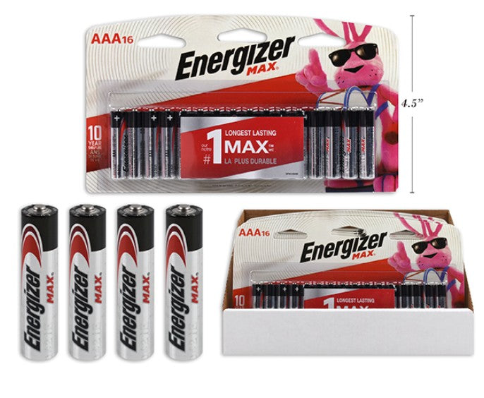 ENERGIZER MAX AAA BATTERIES - PACK OF 16