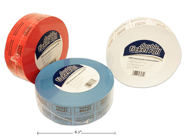 ROULEAU DE 2000 COUPONS DE TIRAGE DOUBLES