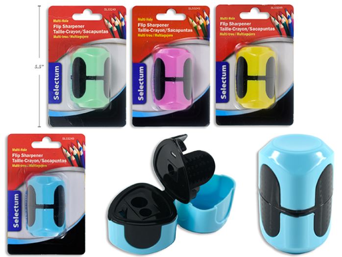SELECTUM - MULTI-HOLE PENCIL SHARPENER PASTEL COLOURS ASST (SHARPENS)