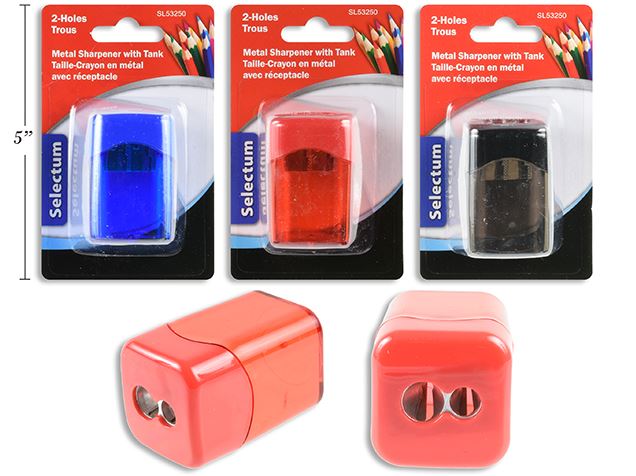 METAL SHARPENER WITH RECEPTACLES