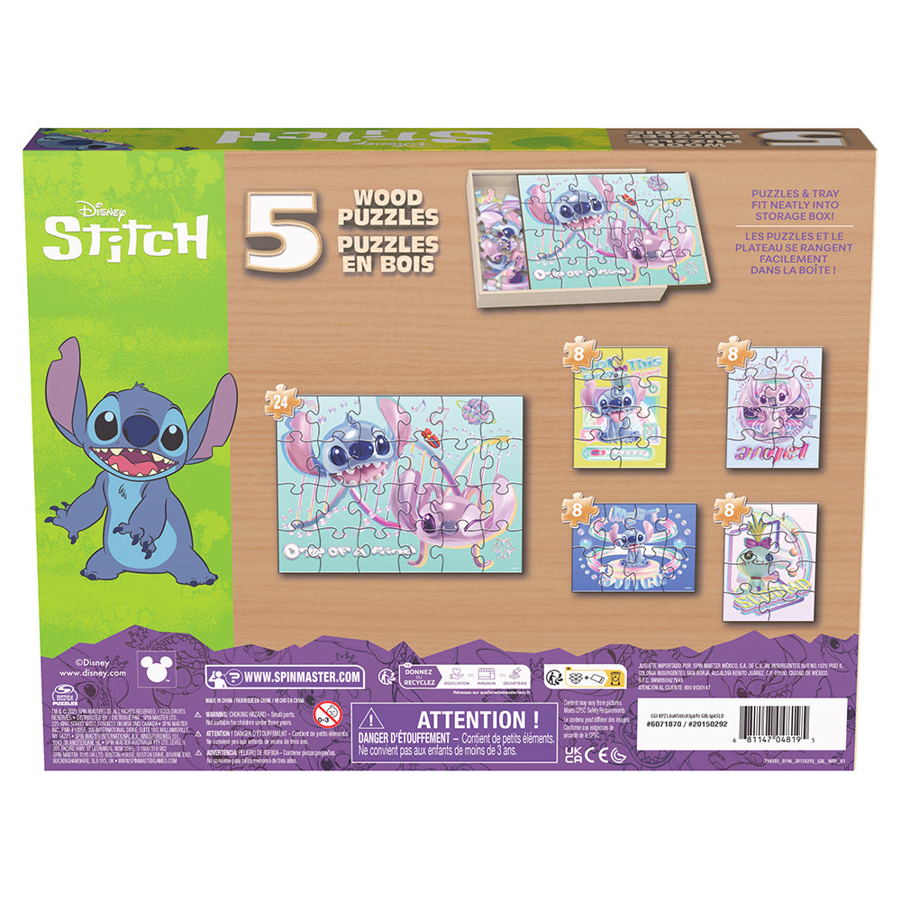 SPINMASTER CASSE-TÊTE EN BOIS 5 EN 1 - STITCH