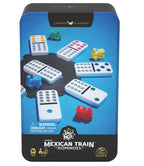 DOUBLE 12 COLOR DOMINOES METAL BOX (MEXICAN TRAIN) (WITH COLORED DOTS)