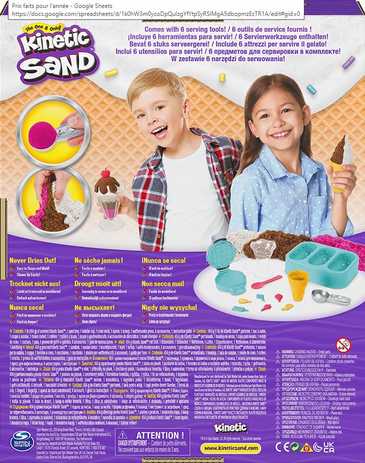 KINETIC SAND - SABLE SYNTHÉTIQUE DÉLICES GLACÉS