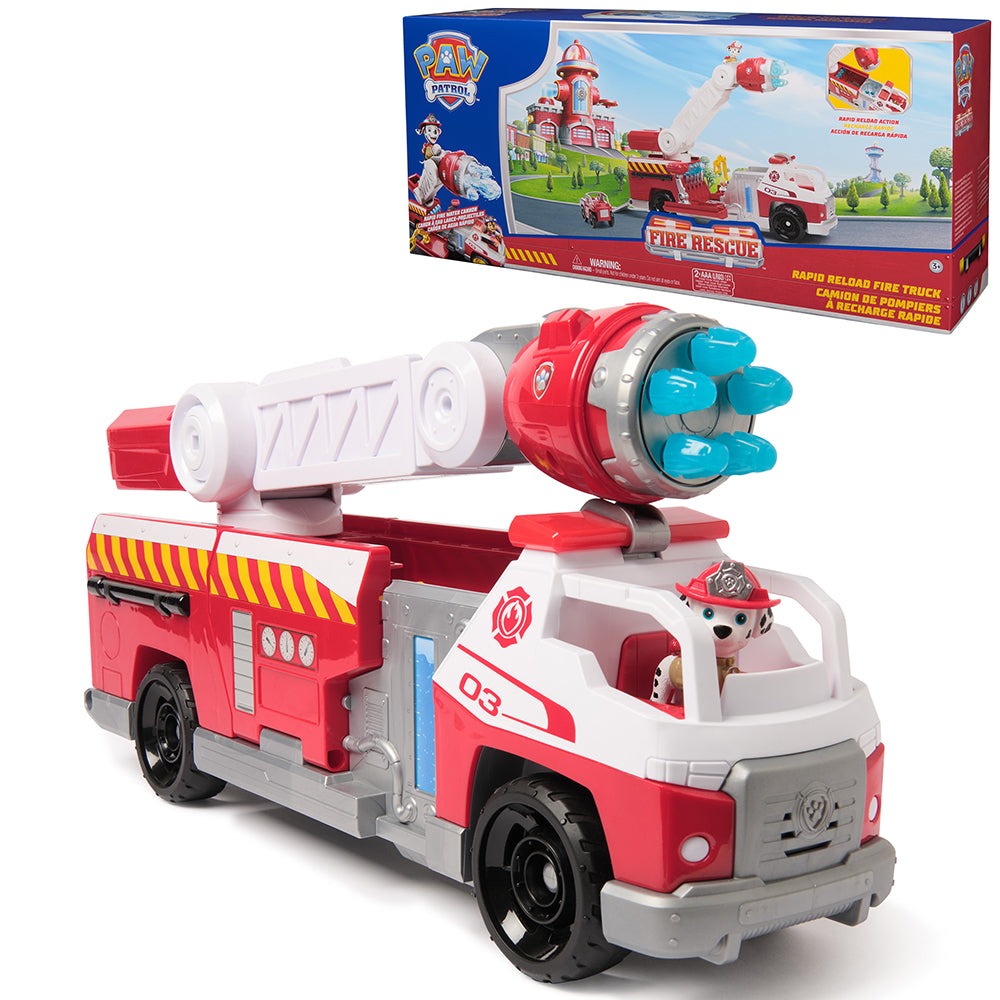 PAT' PATROUILLE - FIRE RESCUE - CAMION DE POMPIERS À RECHARGE RAPIDE DE LUXE